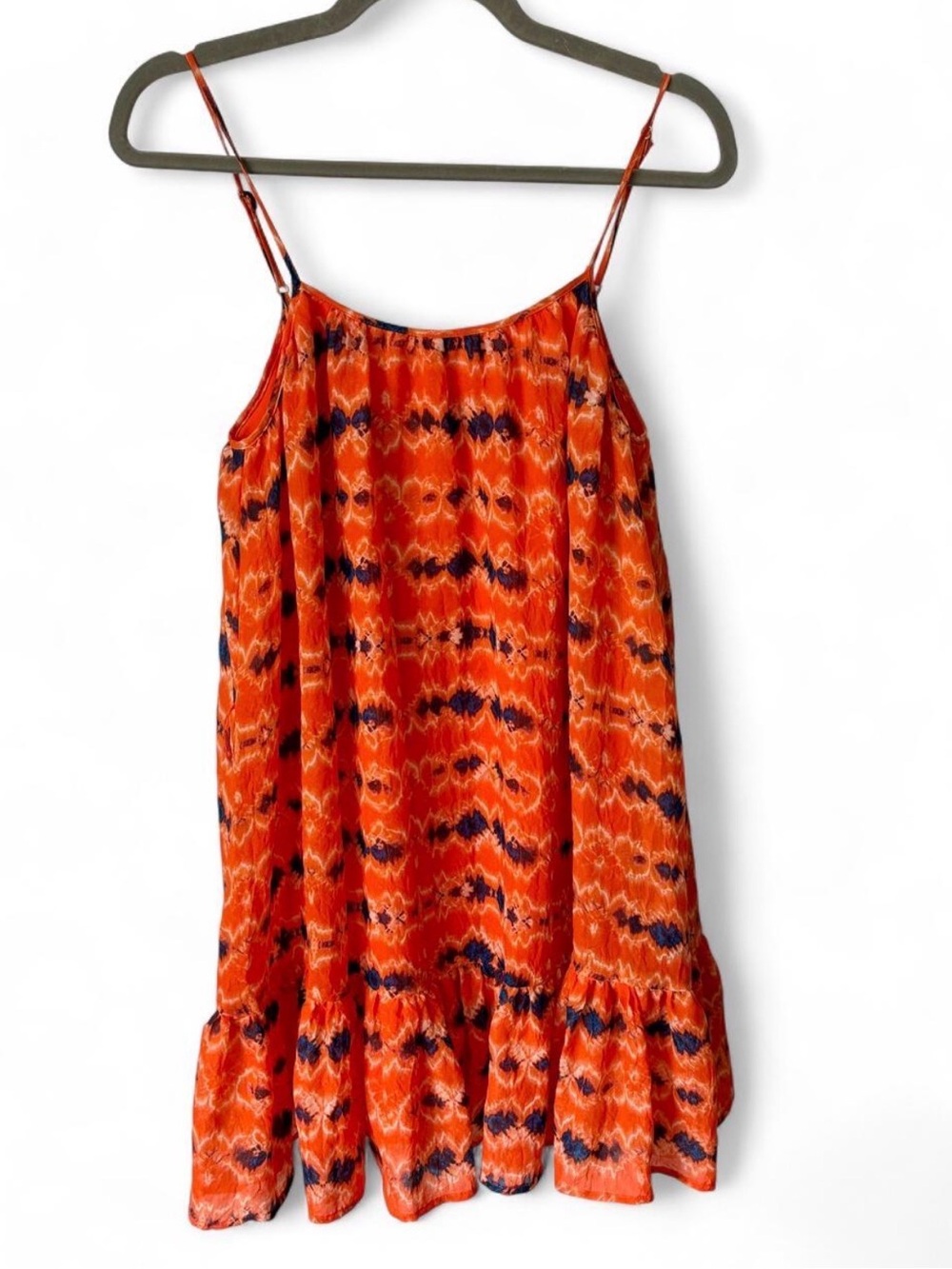 WAYF swing cami mini dress orange blue tie dye small summer vacation party